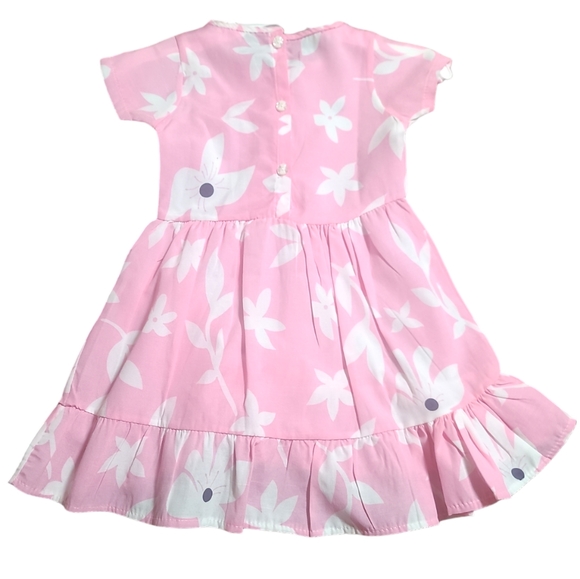 Toddler Girls Pink/White Floral Dress With Matching Bag & Polka-dot Yellow Dress - Picture 6 of 14